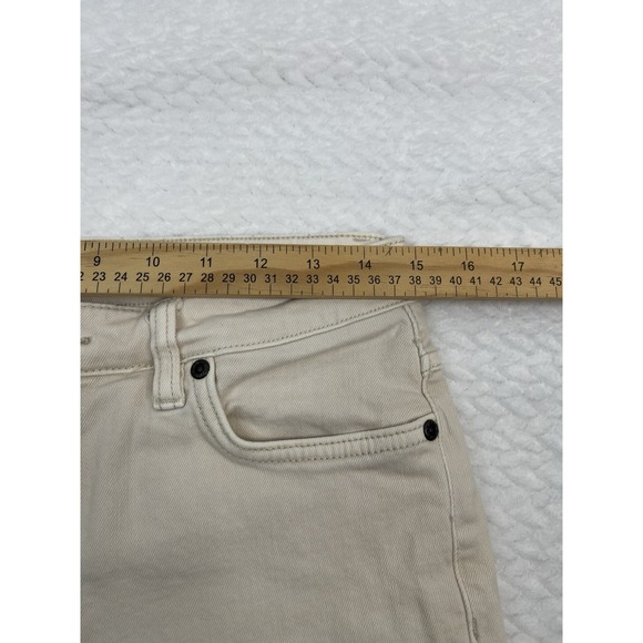 Free People Women's  Ivory Denim Crop  Stretch Bootcut Jeans Size 27 - Picture 4 of 10